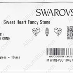 【スワロフスキー#4809】16粒 Sweet Heart 27x25mm クリスタル シルバー ナイト (001SIN 3枚目の画像