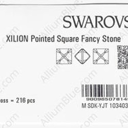 【スワロフスキー#4418】216粒 XILION Pointed Square 8mm ジェット (280) 裏面にホ 3枚目の画像