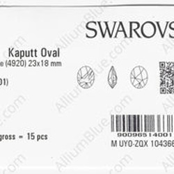 【スワロフスキー#4920】15粒 Kaputt Oval (Signed) 23x18mm クリスタル F 3枚目の画像