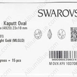 【スワロフスキー#4920】15粒 Kaputt Oval (Signed) 23x18mm クリスタル メタリック ラ 3枚目の画像