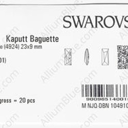 【スワロフスキー#4924】20粒 Kaputt Baguette (Signed) 23x9mm クリスタル F 3枚目の画像