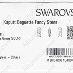 【スワロフスキー#4925】10粒 Kaputt Baguette 23x9mm クリスタル スカラベ グリーン (00 3枚目の画像