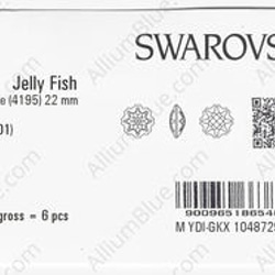 【スワロフスキー#4195】6粒 Jelly Fish (Partly Frosted) 22mm クリスタル F 3枚目の画像