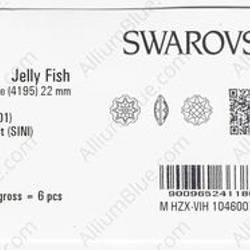 【スワロフスキー#4195】6粒 Jelly Fish (Partly Frosted) 22mm クリスタル シルバー 3枚目の画像