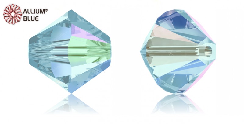 スワロフスキー#5328】720粒 Bicone ビーズ 4mm アクアマリン AB