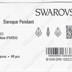 【スワロフスキー#6090】48粒 Baroque ペンダント 22x15mm クリスタル パラダイ スシャイン (00 3枚目の画像
