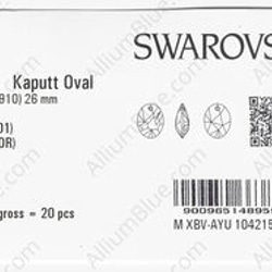 【スワロフスキー#6910】20粒 Kaputt Oval (Signed) ペンダント 26mm クリスタル ドラド 3枚目の画像