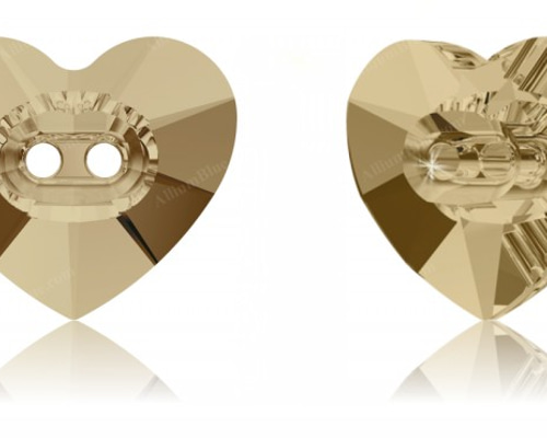 スワロフスキー#3023】144粒 Heart ボタン 14x12mm クリスタル