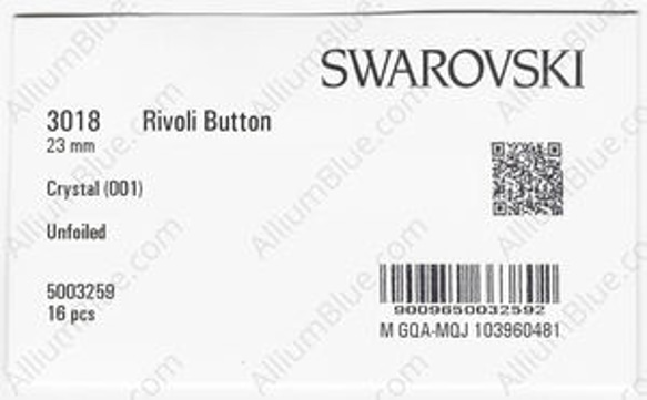 【スワロフスキー#3018】16粒 リボリ ボタン 23mm クリスタル 裏面にホイル無し 3枚目の画像