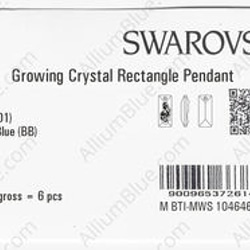 【スワロフスキー#6925】1粒 Growing Crystal Rectangle ペンダント 36mm クリスタル 3枚目の画像