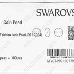 【スワロフスキー#5860】100粒 Coin パール 12mm IRIDESCENT TAHITIAN LOOK PE 3枚目の画像