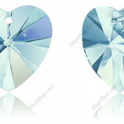 【スワロフスキー#6228】18粒 XILION Heart ペンダント 14.4x14mm アクアマリン AB (20 1枚目の画像