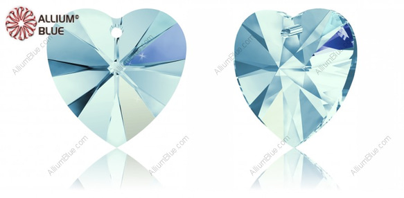 【スワロフスキー#6228】18粒 XILION Heart ペンダント 14.4x14mm アクアマリン AB (20 1枚目の画像