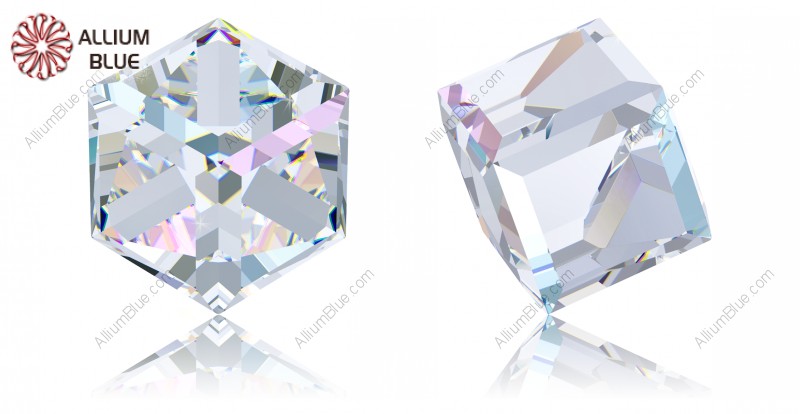 スワロフスキー#4841】18粒 Angled Cube 8mm クリスタル AB CAL VZ 