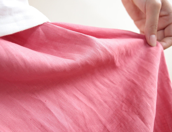 ピンク麻のロングスカート 4枚目の画像