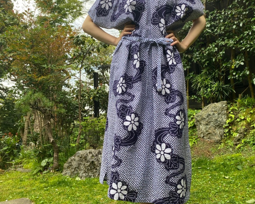 有松絞り浴衣リメイク、ワンピース ワンピース 自然堂 通販 有松絞り浴衣リメイク、ワンピース ワンピース 自然堂 通販