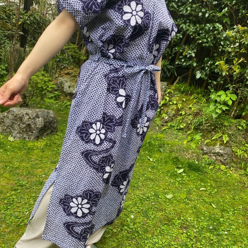 有松絞り浴衣リメイク、ワンピース ワンピース 自然堂 通販 有松絞り浴衣リメイク、ワンピース ワンピース 自然堂 通販