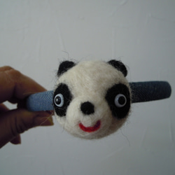 羊毛カチューシャ　パンダ 1枚目の画像