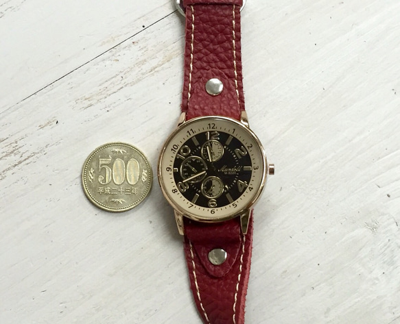 【送料無料】新作 ベルトが選べる 腕時計 柔らかい 本革ベルト カスタムウォッチ 5枚目の画像