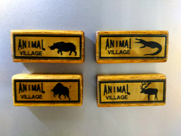 動物 木製 マグネット 4個セット 4枚目の画像