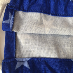 ブルースター＆ストライプ柄　体操服袋・巾着袋（入園・入学）青＆紺 7枚目の画像