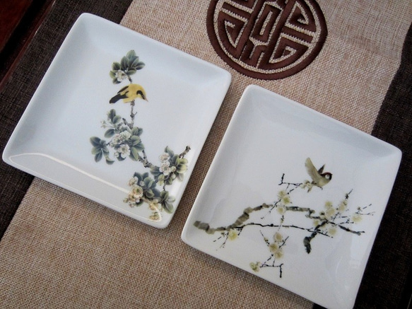 夫婦茶碗セット：花鳥柄/プレゼントに！新生活・母の日・父の日にも 2枚目の画像