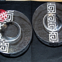 中華風模様のプレート2種：即納品　2枚セット/中国・シノワズリ・チャイナ・前菜 1枚目の画像