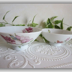 花模様の夫婦茶碗～模様の選択可能 2枚目の画像