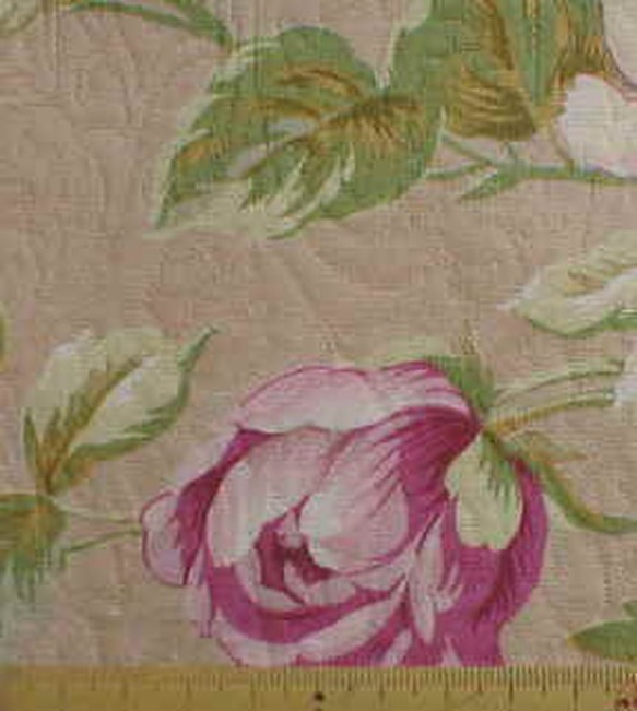 有輪商店☆ベージュ薔薇柄PO-1009オールドローズJ 50x110cm 1枚目の画像