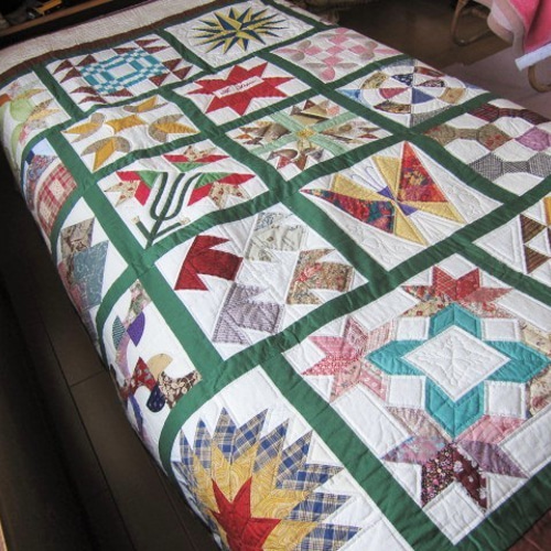 sale20%off☆パッチワーク☆サンプラーのベッドカバー その他