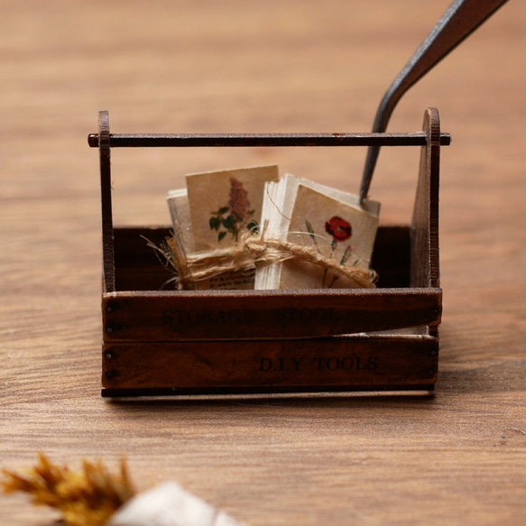 ミニチュア　ドールハウス　手作りキット　miniature dollhouse kit　木箱③　L-016 5枚目の画像
