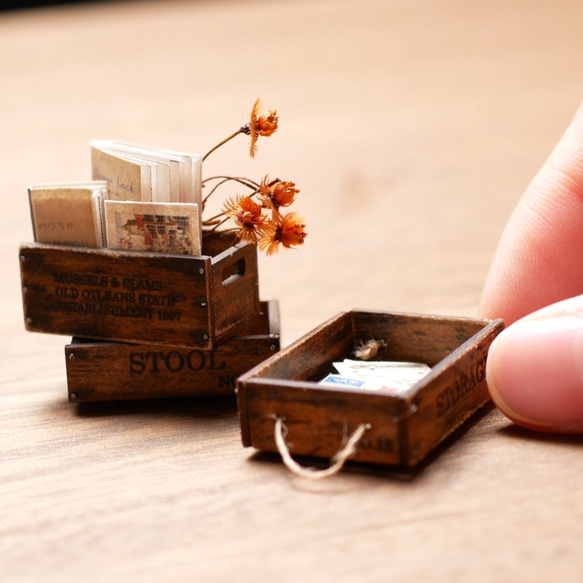 ミニチュア　ドールハウス　手作りキット　miniature dollhouse kit　木箱⓸　L-017 1枚目の画像