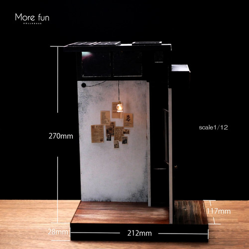 アンティーク玄関の一角 A-002 ミニチュア ドールハウス 手作り