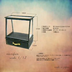 展示ケース　台形　（黒色） L-008 ミニチュア　ドールハウス　キット 家具 2枚目の画像