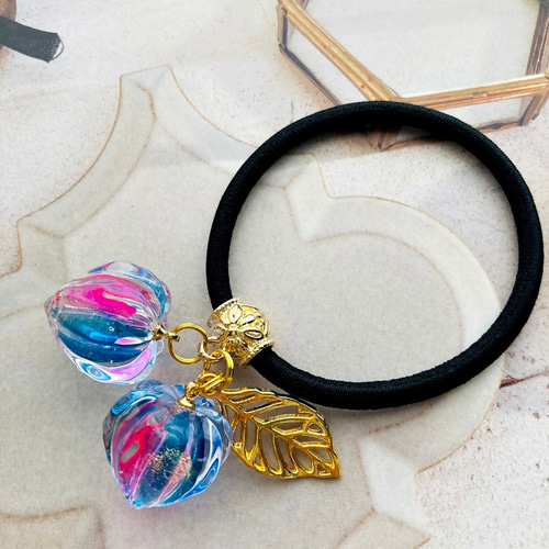 透明鬼灯（ほおずき）のヘアゴム 宵空色 ヘアゴム sorarium 通販