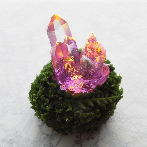 鉱石模型ledランプ 鉱石模型ジオラマランプ-purple quartz その他インテリア雑貨 sorarium