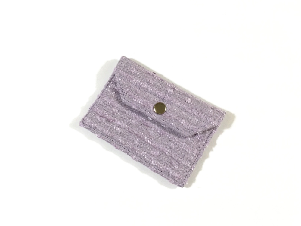 ラベンダーなツイードのカードケース