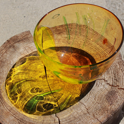 ガラスボール(黄茶) 2枚目の画像