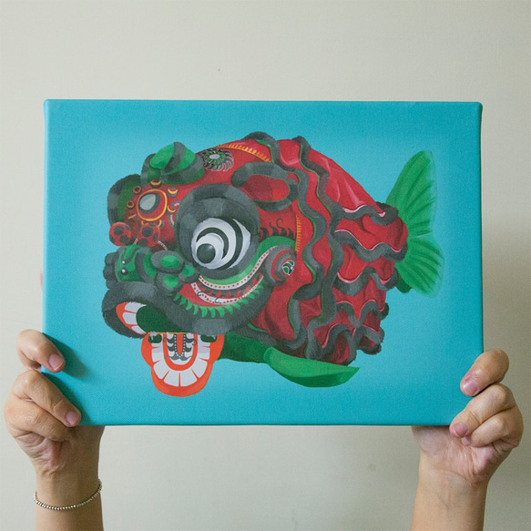 廣東獅金魚 lion dance fish/數位微噴/限量/藝術版畫 第1張的照片