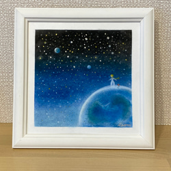 【原画】『グリヴォルト』（ペンギン　絵画　パステル画） 水彩皇帝ペンギン手描きイラスト白背景に分離されました
