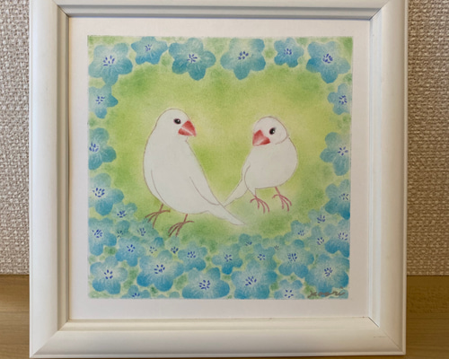 【原画】『冒険の旅へ』（鳥の絵　ガラクタ　アンティーク　森林　パステル画） 絵画 原画 「Mielikki〜森の女神」 水彩/パステル F4 お部屋に