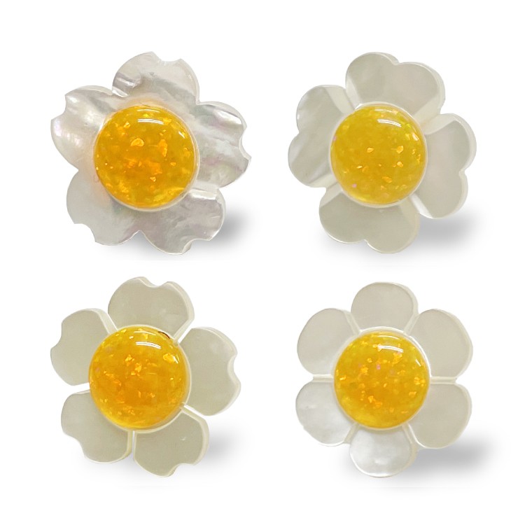 白蝶貝ブートニエール　京都オパール　イエロー  PIC-KOP-YEL