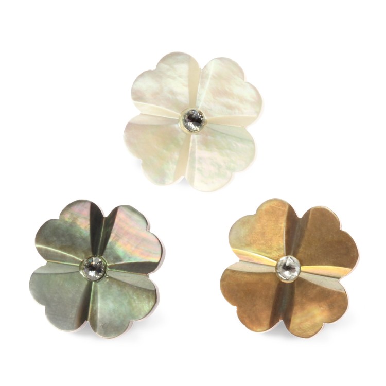 蝶貝ブートニエール　四つ葉ラインストーン　PIC6C 4,455円