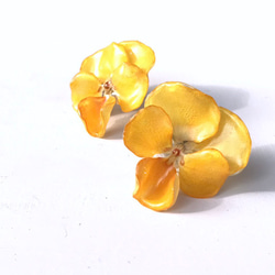 ビオラ *yellow* ［イヤリング］/2.5cm 3枚目の画像