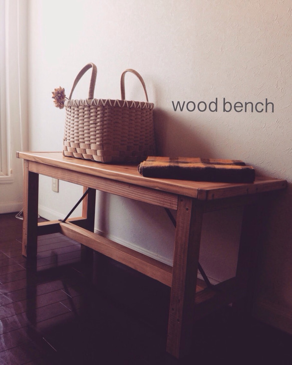 natural wood bench 2枚目の画像