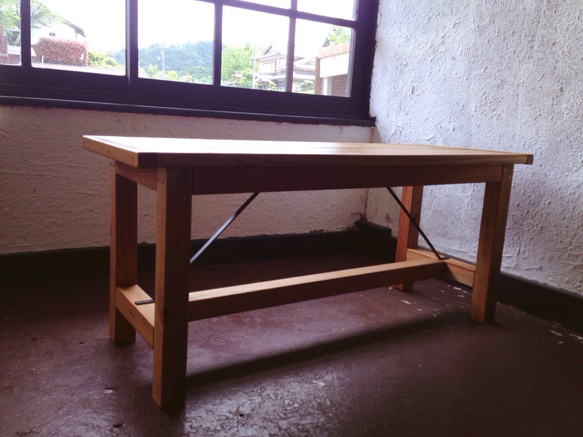 natural wood bench 3枚目の画像