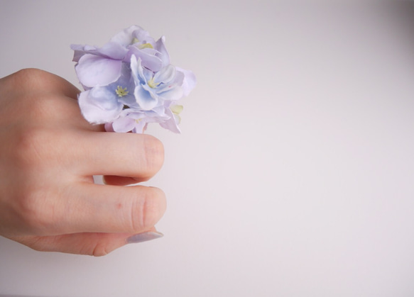 flower ring (水色＊白＊紫) 2枚目の画像