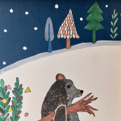 10/31販売中止【北欧風クリスマスの準備をするクマのインテリアポスター(A4・A3)】812 3枚目の画像