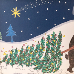 10/31販売中止【北欧風クリスマスの準備をするクマのインテリアポスター(A4・A3)】812 4枚目の画像
