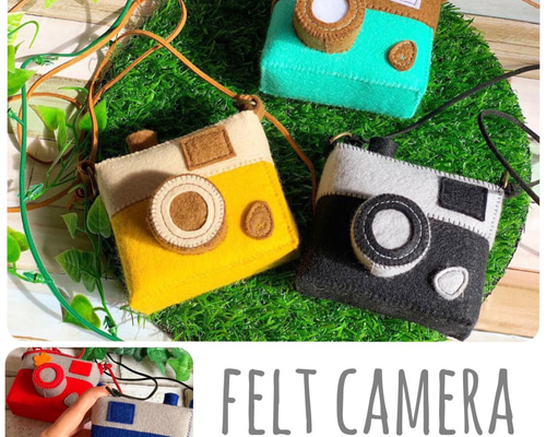 イニシャル入り☆フェルトのカメラ】186…おままごと 知育玩具 おもちゃ